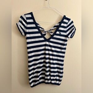 A&F Striped Twist Back Top